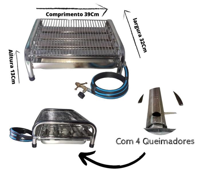 Imagem de Churrasqueira A Gas Portátil Grill Com 4 Queimadores