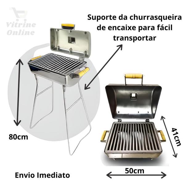 Churrasqueira Bafo Alta Móvel Portátil Pés Tampa Resistente - CHURRASQUEIRA ALTA GOLD Imagem de Churrasqueira Bafo Alta Móvel Portátil Pés Tampa Resistente