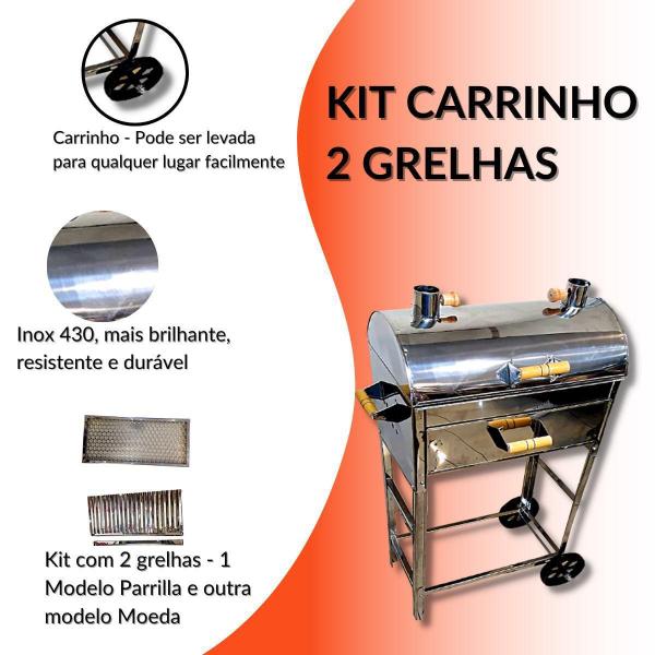 Imagem de Churrasqueira Carrinho N2 Kit 2 Grelhas