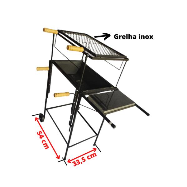 Imagem de Churrasqueira Carvão Califórnia Rodinha Portátil + Grelha