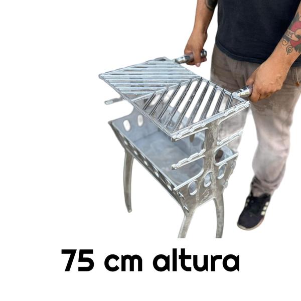 Churrasqueira De Alumínio Fundido Desmontável Grande+ 2 Espetos 50 Cm - top Imagem de Churrasqueira De Alumínio Fundido Desmontável Grande+ 2 Espetos 50 Cm