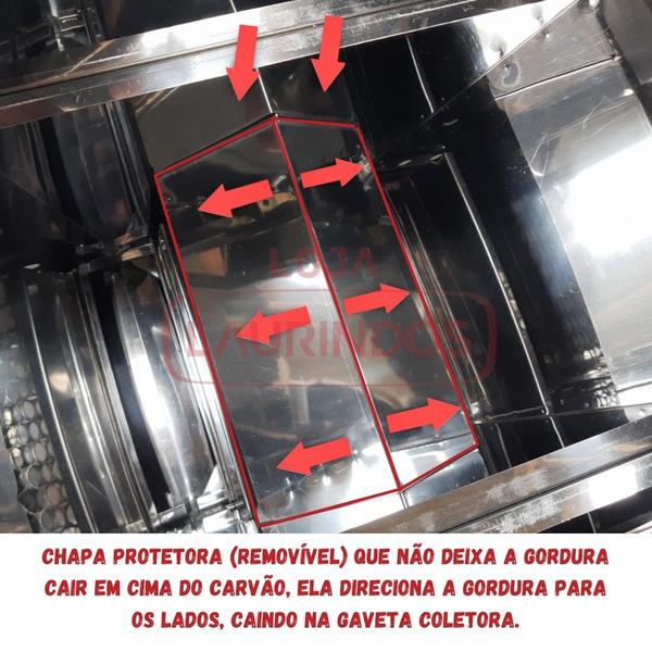 Imagem de Churrasqueira de Inox a Bafo Diamante CBD16 Gaveta Reforçada