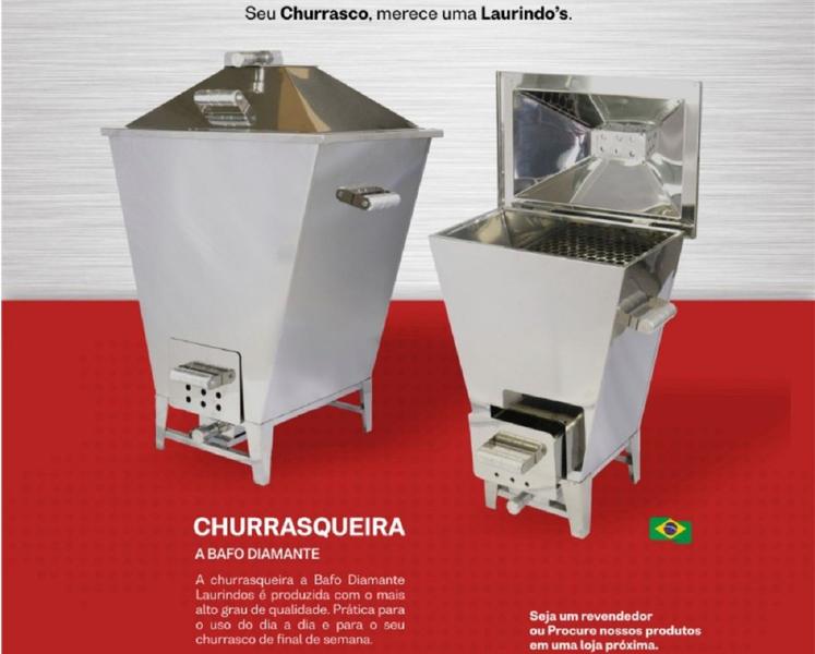 Imagem de Churrasqueira de Inox a Bafo Diamante CBD24 Gaveta Reforçada