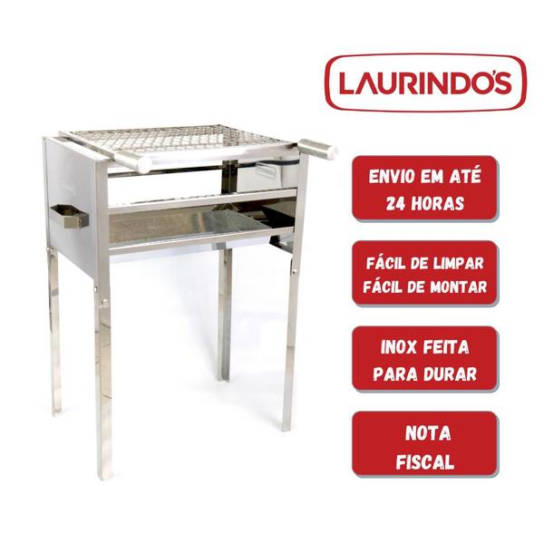 Imagem de Churrasqueira de Inox Econômica CE02 com Grelha Moeda Inox