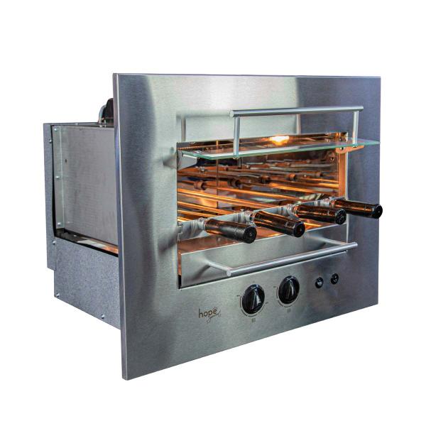 Imagem de Churrasqueira de Parede Rotativa a Gás GLP 48x52cm Aço Inox Roast Premium 04 Bivolt - Hope