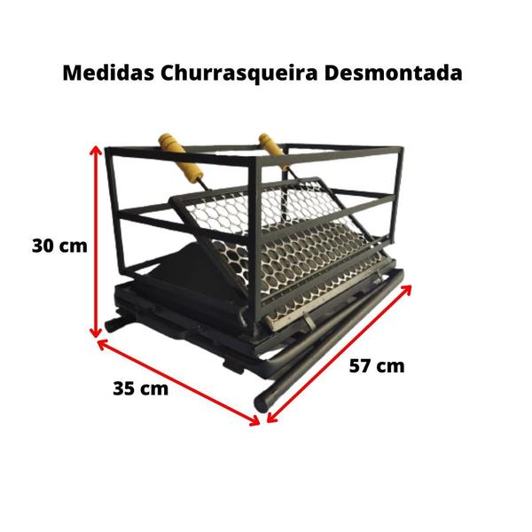 Imagem de Churrasqueira Desmontavel de Aluminio Bojo de Ferro