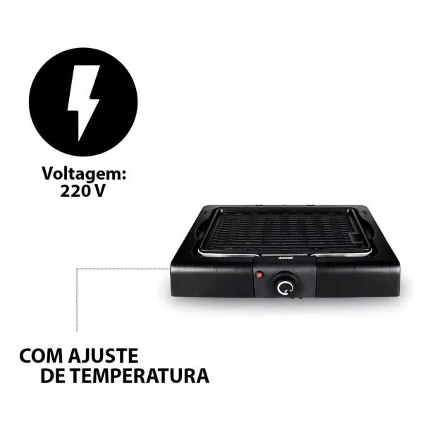 Imagem de Churrasqueira Elétrica Amvox 1700W ACH 2000 New Preto 220V