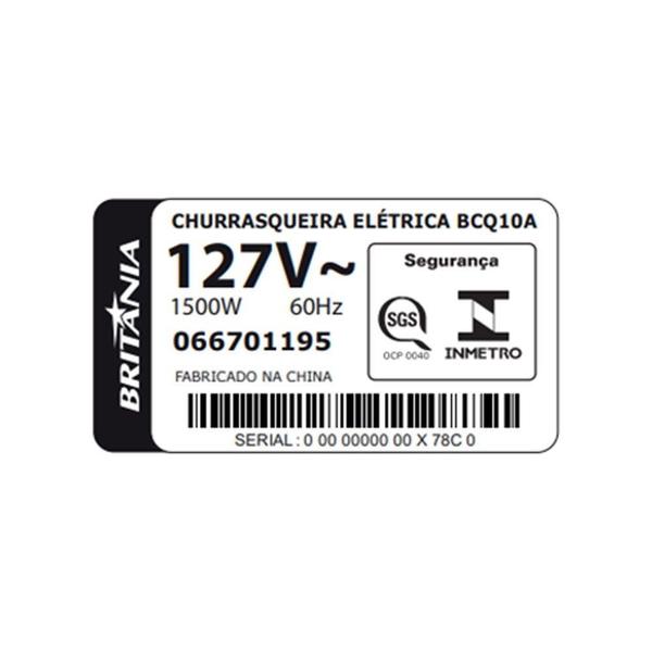 Imagem de Churrasqueira Elétrica Britânia BCQ10A  1500W, Preto/Inox