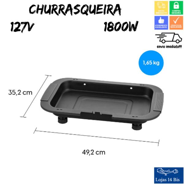 Imagem de Churrasqueira Elétrica Elgin Bandeja E Grelha 127v 1800w