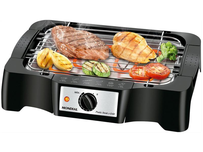 Churrasqueira Elétrica Mondial Pratic Steak & Gril - CH-07 Churrasqueira Elétrica Mondial Pratic Steak & Gril - CH-07