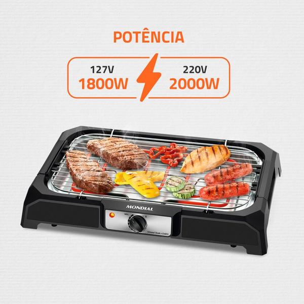 Imagem de Churrasqueira elétrica portátil 1.800 watts Grand Steak & Grill - CH-05 - Mondial