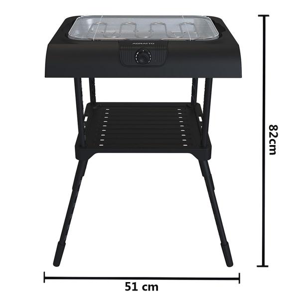 Imagem de Churrasqueira Elétrica Portátil 2 em 1 Pedestal e Mesa sem Fumaça Grill 110V Preta Agratto Achp01n