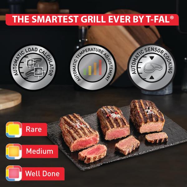 Imagem de Churrasqueira elétrica T-fal OptiGrill em aço inoxidável 4 porções