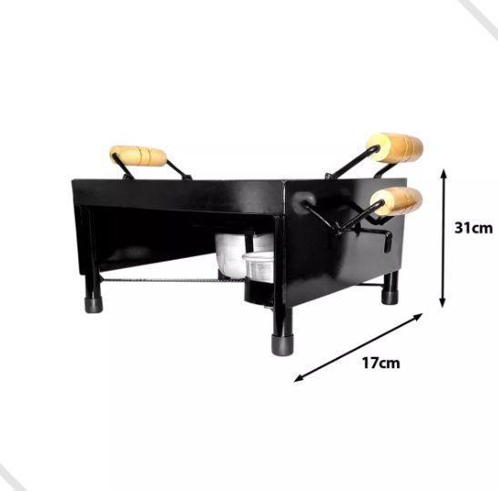 Imagem de Churrasqueira Fogareiro a Álcool Chapa Ferro Multi P/ Mesa