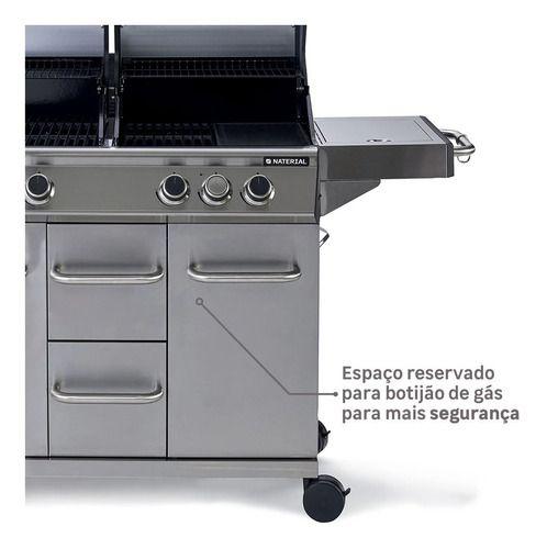 Imagem de Churrasqueira Gás Dupla American Aço Inox Led 4 Queimadores 