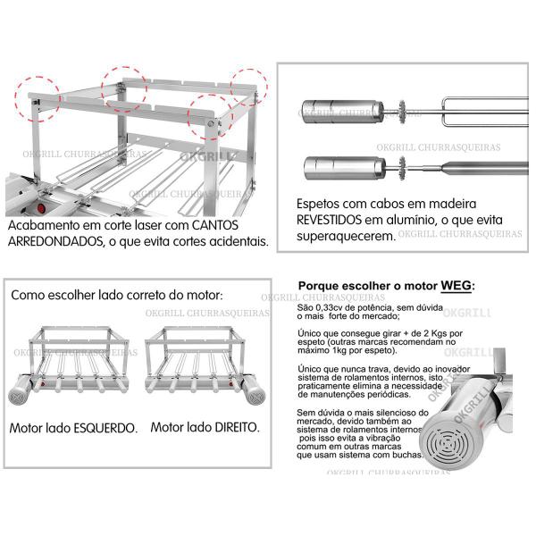 Imagem de Churrasqueira Gira Grill 4 Espetos + Grelha Peixe / Frango