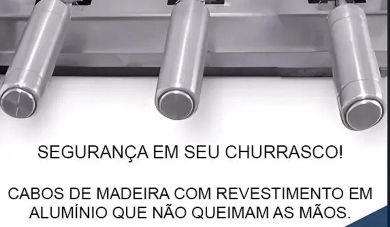 Imagem de Churrasqueira Giragrill 4 Espetos Inox motor Esquerdo Bivolt KKUtil + 4 espeto