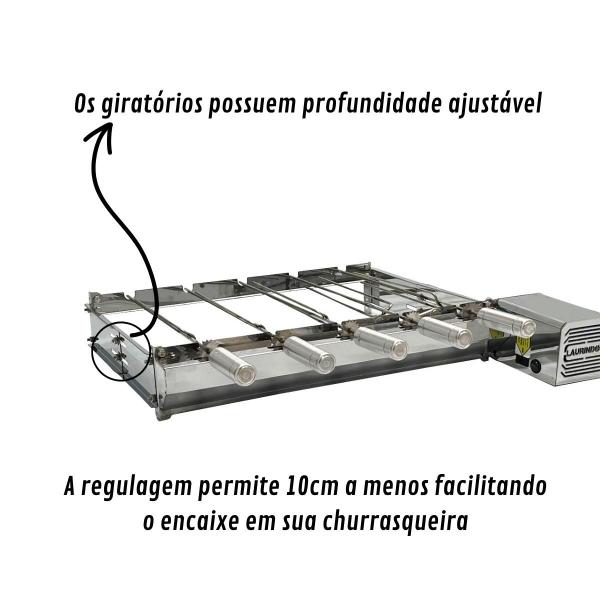 Imagem de Churrasqueira Giratória Baixa Inox 5 Espetos Motor Direito