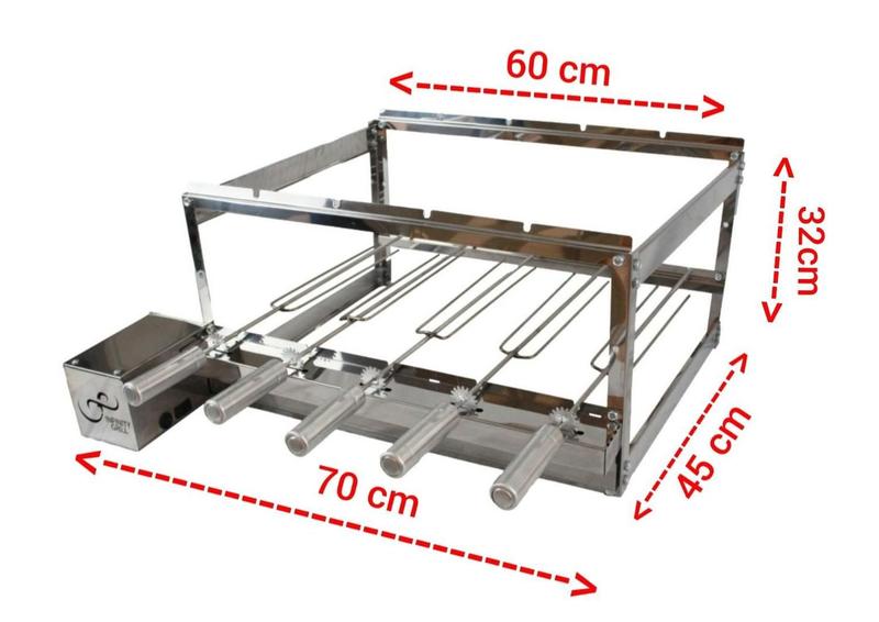 Imagem de churrasqueira giratoria gira grill 5 espeto  inox infinity grill