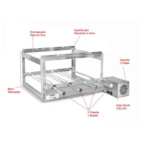 Imagem de Churrasqueira Giratória Grill 4 Espetos + 1 Grelha - Direito