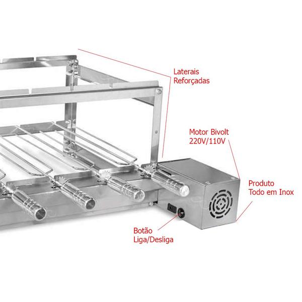 Imagem de Churrasqueira Giratória Grill 5 Espetos + 1 Grelha - Direito