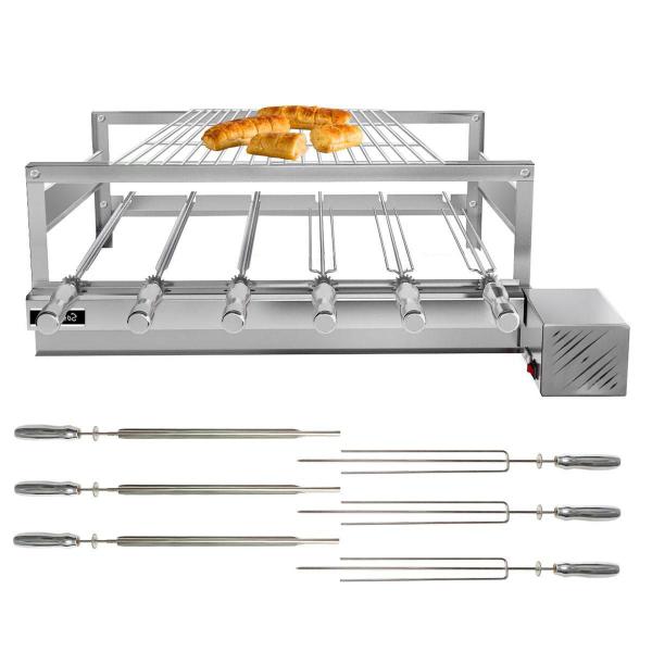 Imagem de Churrasqueira Giratória Grill Inox Gira Soft Grill 6 Espetos + Grelha Modular Lado Direito