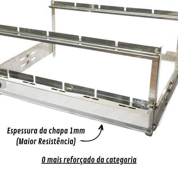 Imagem de Churrasqueira Giratória Inox 3 Espetos Lado Direito Longo