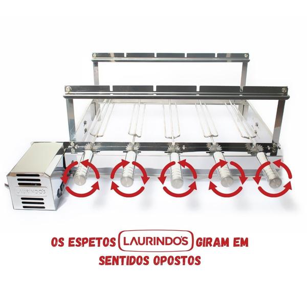 Imagem de Churrasqueira Giratória Inox 5 Espetos Motor Esquerdo, Curto