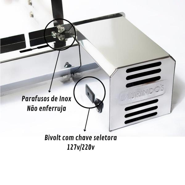 Imagem de Churrasqueira Giratória Inox 7 Espetos Lado Direito Curto