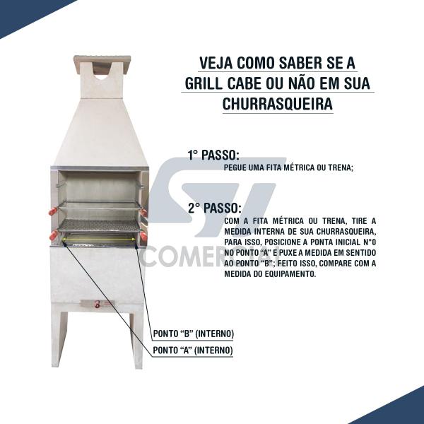 Imagem de Churrasqueira Grill Giratória Inox 5 Espeto Bivolt Esquerdo - Brasagrill