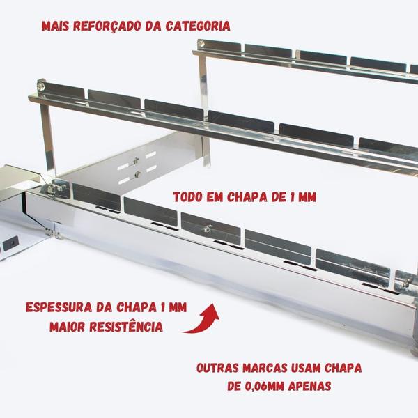 Imagem de Churrasqueira Grill Giratório 11 Espetos Inox Motor Esquerdo Curto