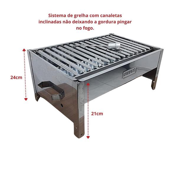 Imagem de Churrasqueira Inox Com Grelha Argentina - Mini - Parrilla