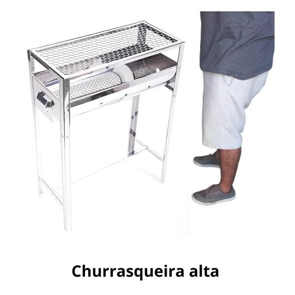 Imagem de Churrasqueira Inox Dobrável Portátil - Alta Durabilidade