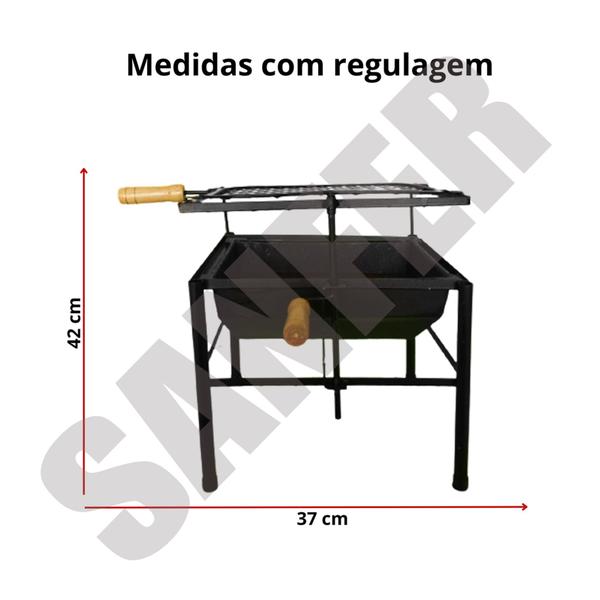 Imagem de Churrasqueira Mirim A Carvão c/ Grelha Inox Portátil Bojo De Ferro Fundido