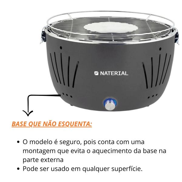 Imagem de Churrasqueira Movel Naterial Table Grill Portátil - Cinza