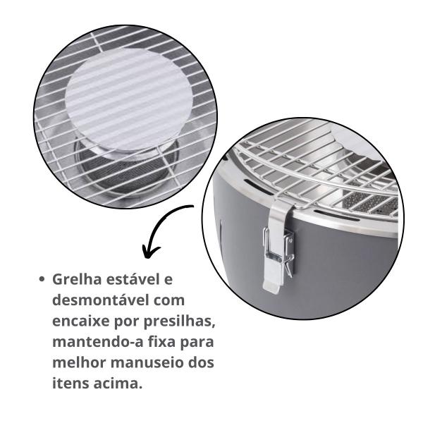 Imagem de Churrasqueira Movel Naterial Table Grill Portátil - Cinza