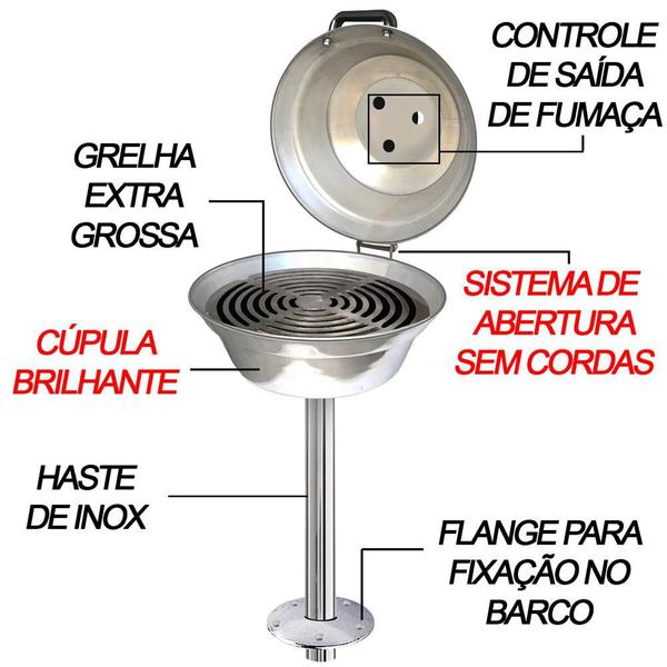 Imagem de Churrasqueira Náutica para Lancha e Barco Saro CN CIRCULAR