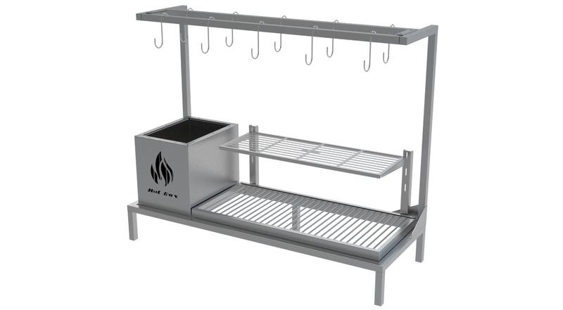 Churrasqueira Parrilla em INOX com Firebox e Grelha Uruguaia + KIT TENDAL 89x34cm - CWD Imagem de Churrasqueira Parrilla em INOX com Firebox e Grelha Uruguaia + KIT TENDAL 89x34cm