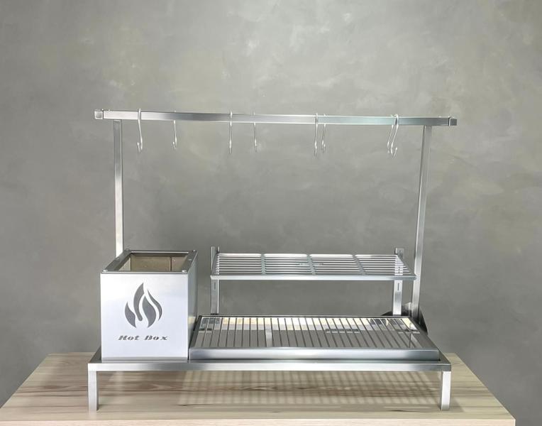 Churrasqueira Parrilla em INOX com Firebox e Grelha Uruguaia + KIT TENDAL 89x34cm - CWD Imagem de Churrasqueira Parrilla em INOX com Firebox e Grelha Uruguaia + KIT TENDAL 89x34cm
