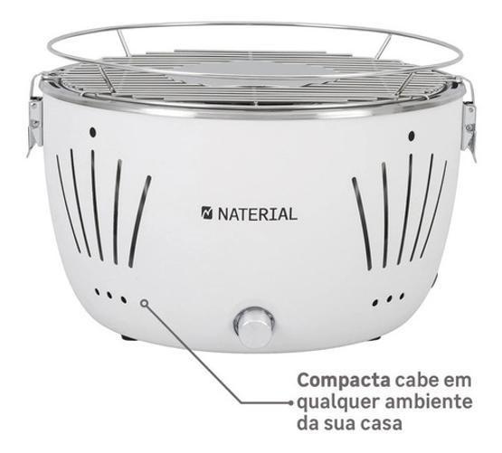 Imagem de Churrasqueira Portátil A Carvão Table Grill Branca Com Bolsa