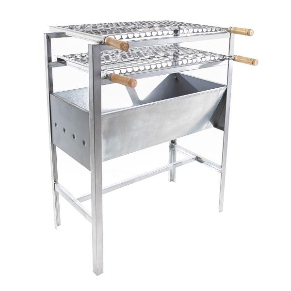 Churrasqueira Portátil Aço Grande Robusta Com 2 Grelhas Inox Ideal Para Familia - Grill Viana