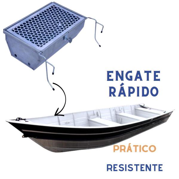 Churrasqueira Portátil Móvel Carvão para Barco Pesca - Riomar Equipesca Imagem de Churrasqueira Portátil Móvel Carvão para Barco Pesca
