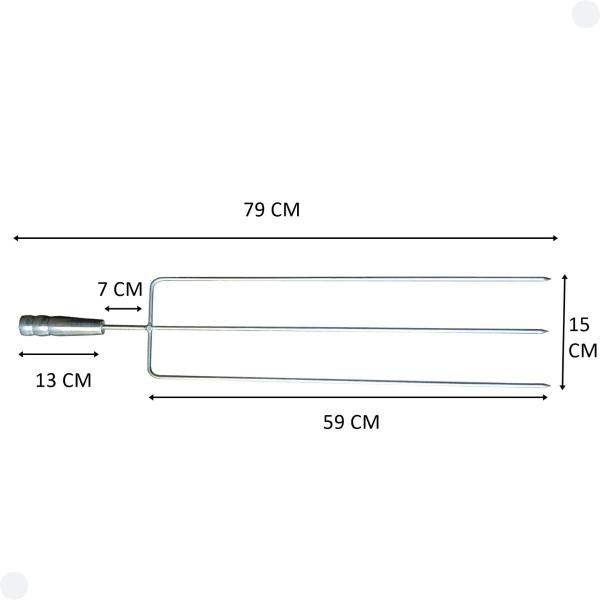 Imagem de Churrasqueiro Pro: Espeto Triplo Para Churrasco com 79 cm!