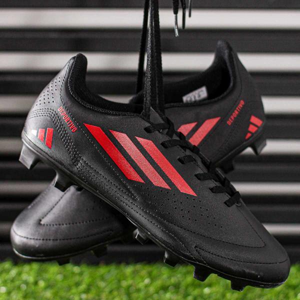 Imagem de Chuteira Adidas Campo Deportivo III FxG Preto e Vermelho - Masculino