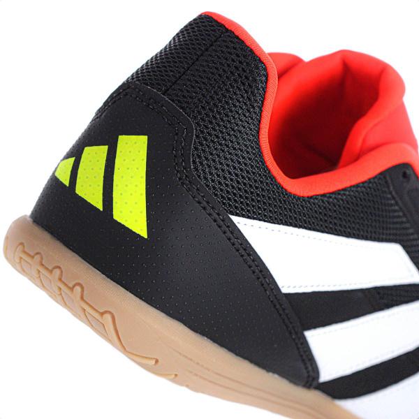 Imagem de Chuteira Adidas Futsal Predator Club IN Sala Preto Branco e Laranja - Masculina 