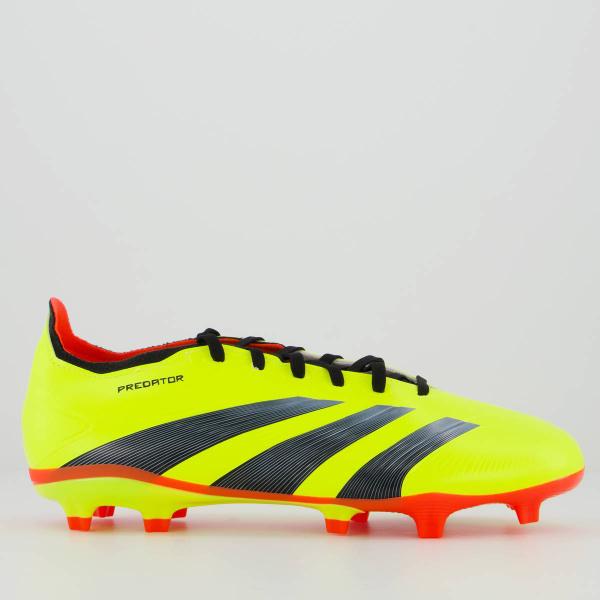 Imagem de Chuteira Adidas Predator League 24 Academy Low FG Campo Amarela e Preta