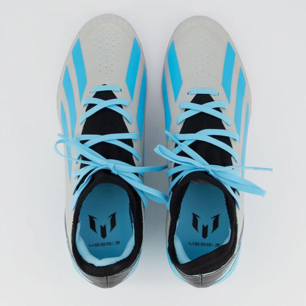 Imagem de Chuteira Adidas X Messi Crazyfast 23.3 IN Futsal Prata e Azul