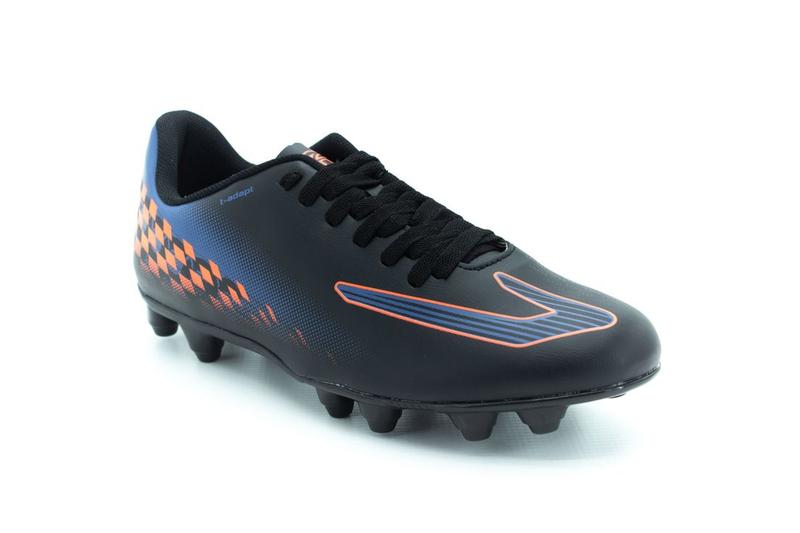 Imagem de Chuteira Campo Masculina Topper Strike Iii - Preto / Azul / Laranja