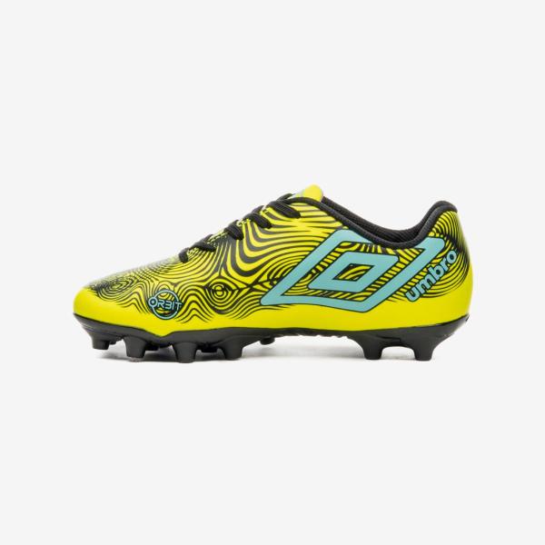 Imagem de Chuteira Campo Umbro Orbit Infantil Cor: Amarelo E Celeste - Tamanho: 33