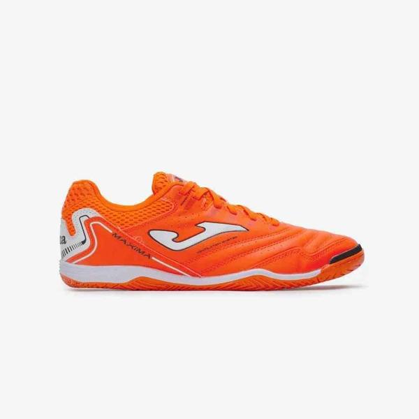 Chuteira de Futsal Joma Maxima - Laranja e Branco Imagem de Chuteira de Futsal Joma Maxima - Laranja e Branco